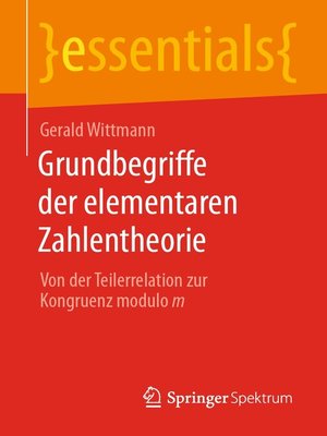 cover image of Grundbegriffe der elementaren Zahlentheorie